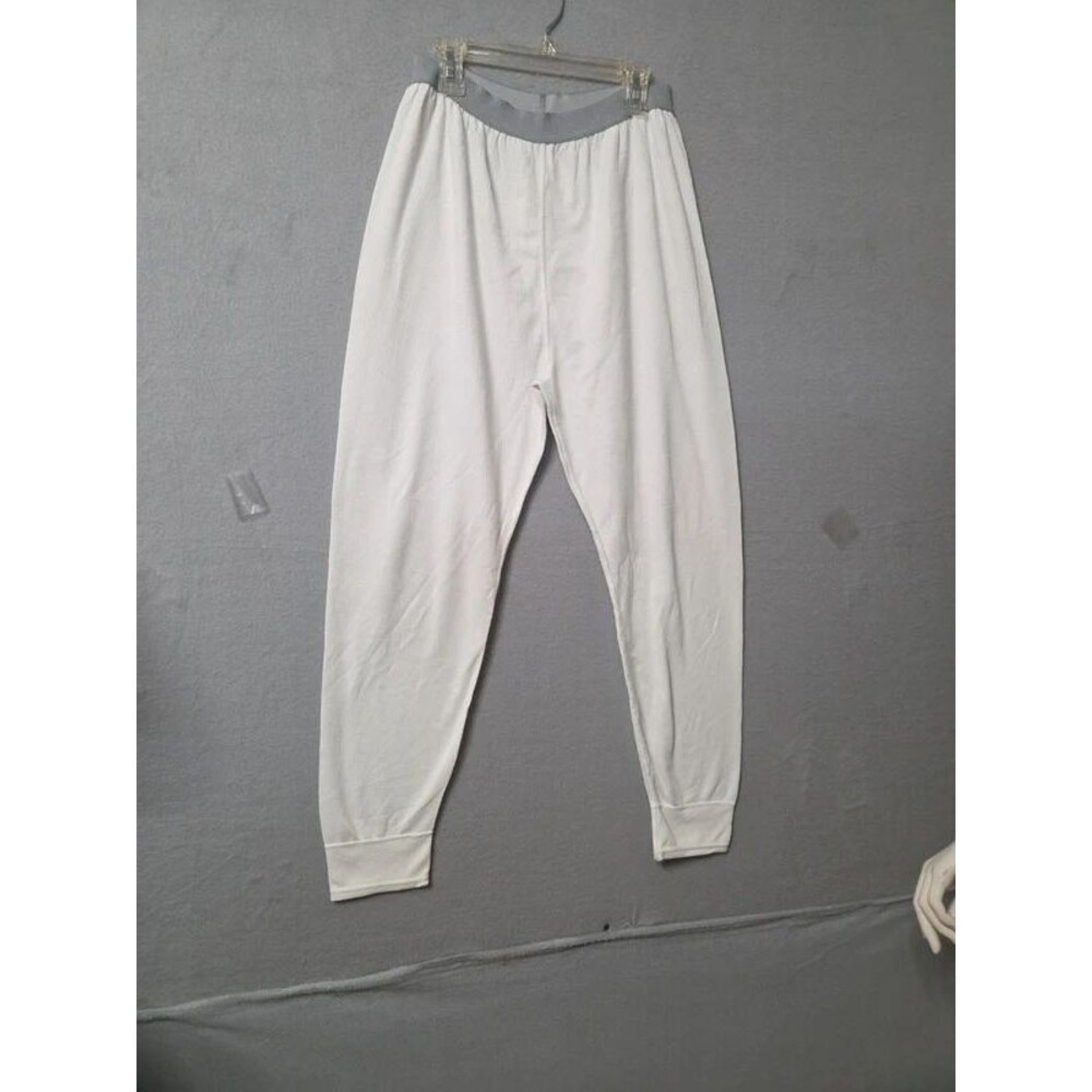 Lands' End White Thermal Base Layer Pants Long Johns Gray Waist M 10-12
